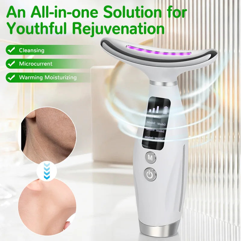GlowLift EMS Massager - 7-Color LED Face & Neck Massager