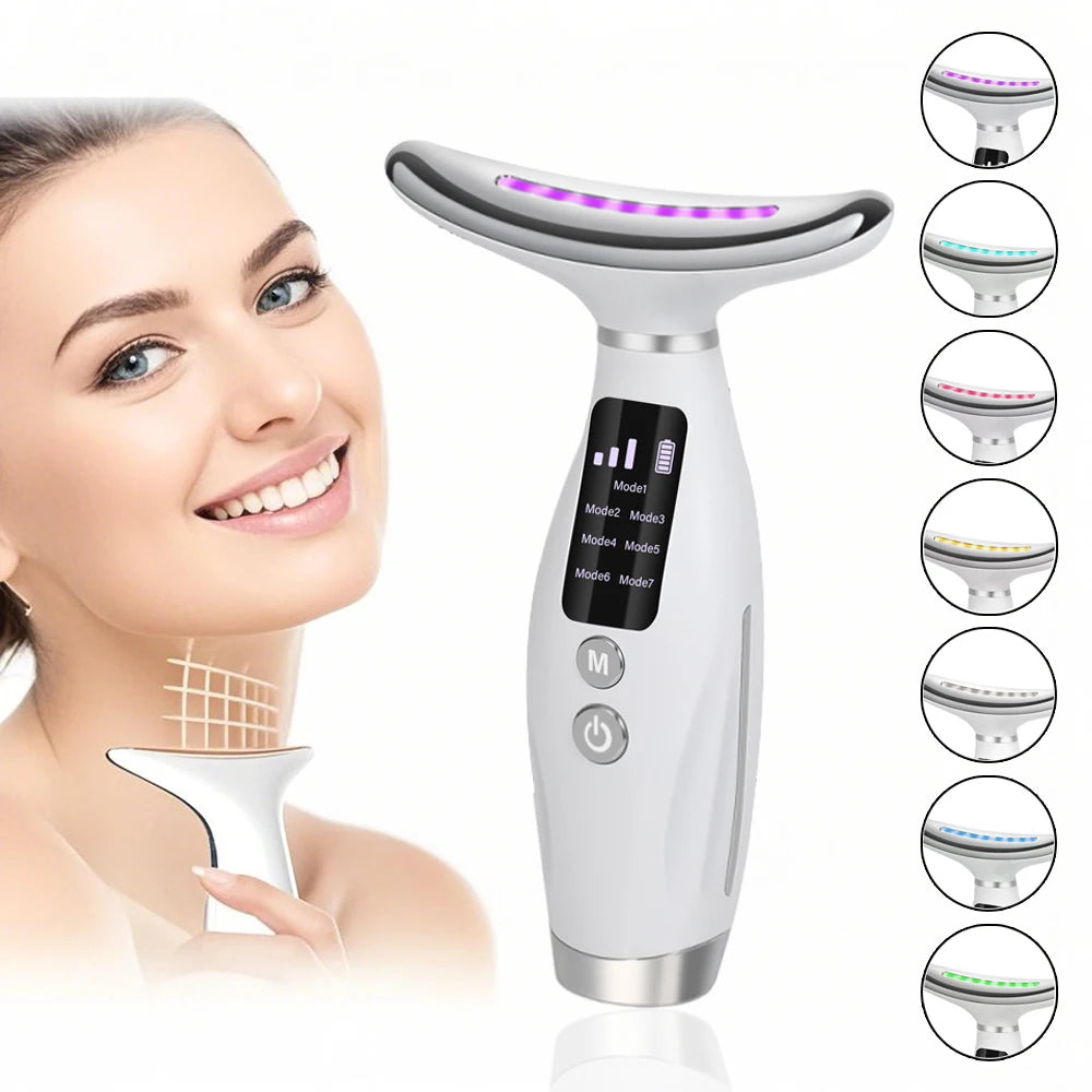GlowLift EMS Massager - 7-Color LED Face & Neck Massager