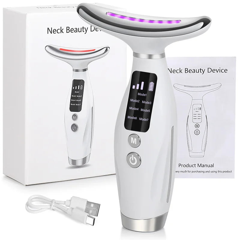 GlowLift EMS Massager - 7-Color LED Face & Neck Massager