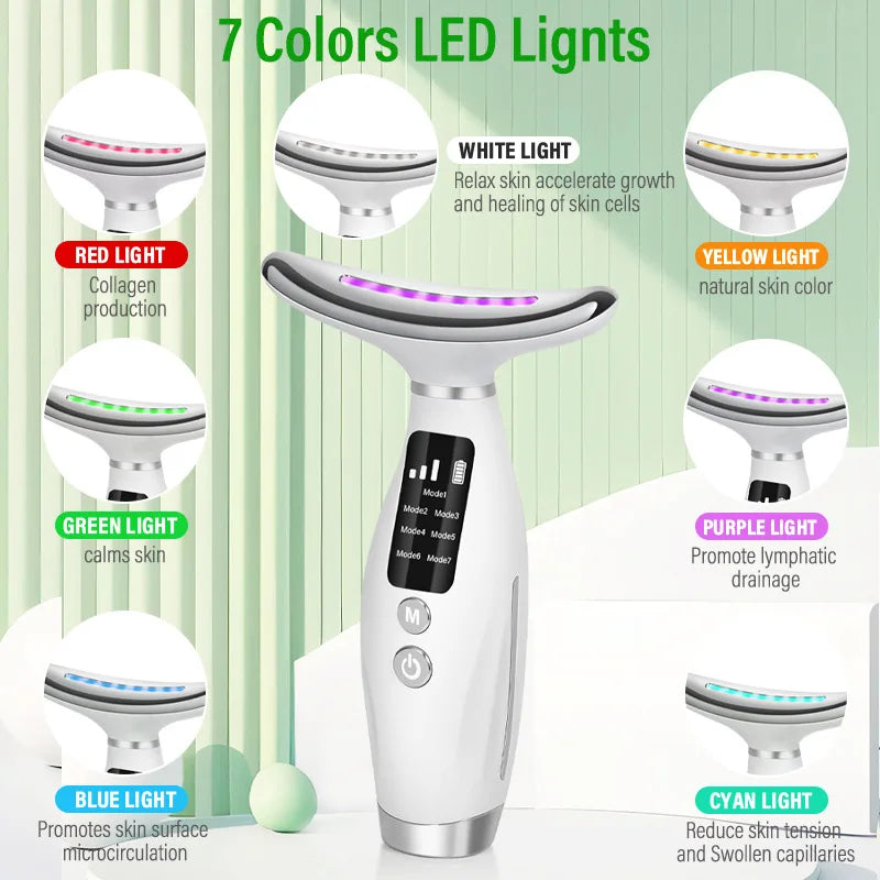 GlowLift EMS Massager - 7-Color LED Face & Neck Massager